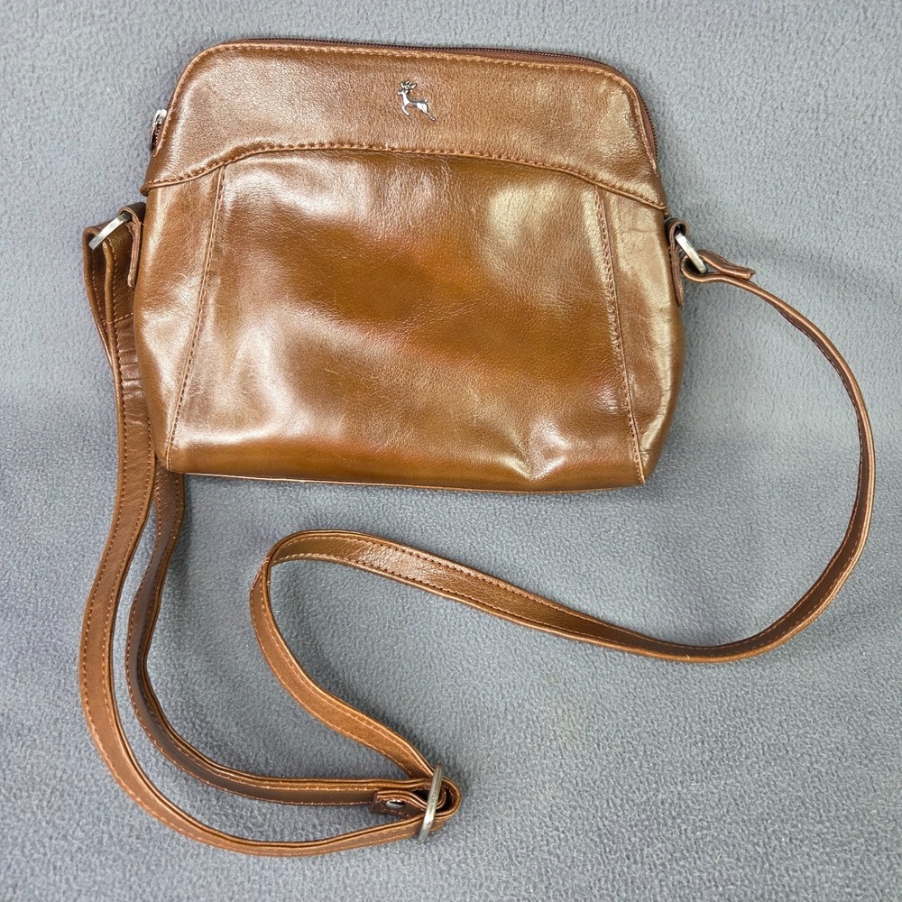 Ashwood Vintage‎ Leather Cross-body Satchel Bag Nut Brown Smooth Leather
